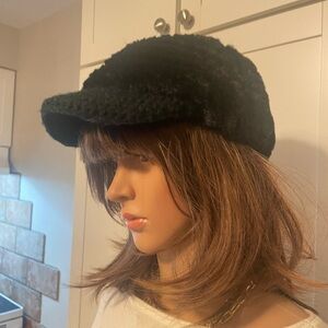 Christian Siriano Black Faux Fur Hat